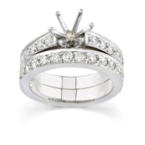 Classic Bridal Set 1 ? 14K. GOLD LADIES WEDDING SET 1.20 CARAT ROUND CUT NATURAL DIAMONDS