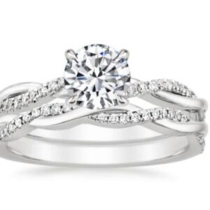 NH#10 / 14.K GOLD 1.00 CARAT ROUND NATURAL DIAMONDS 1.00 CT. F/ VS2 GIA CERTIFIED CENTER DIAMOND