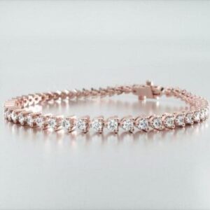 Diamond Bracelet 16 / 14K. GOLD 4.00 CARAT OF ROUND CUT NATURAL DIAMONDS