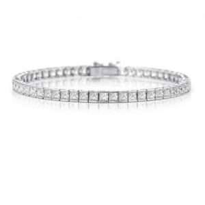 D.B 13 6.00 CARAT NATURAL PRINCESS CUT DIAMOND TENNIS BRACELET