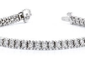Diamond Bracelet 6 / 14K GOLD ROUND CUT LAB GEOWN DIAMONDS F/ COLOR VS 5.50 CARAT