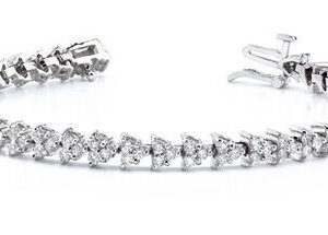 Diamond Bracelet 4 / 14K GOLD 4.00 CARAT OF ROUND CUT NATURAL DIAMONDS