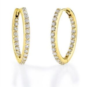 Diamond Earrings 9/ 14K. GOLD NATURAL ROUND DIAMOMDS