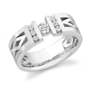 Gentlemen's Diamond Modern Ring #3 14K. GOLD 0.70 CT. ROUND CUT NATURAL DIAMONDS