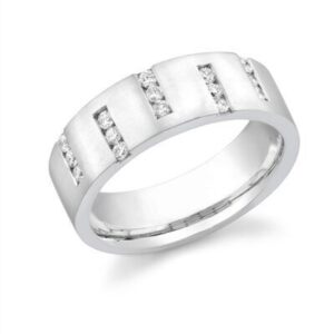 Gentlemen's Diamond Modern Ring #2 / 14K. GOLD 0.70 CT. ROUND CUT NATURAL DIAMONDS