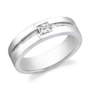 Gentlemen's Diamond Classic Ring #1 / 14K. GOLD 0.25 CT. NATURAL PRINCESS CUT DIAMOND