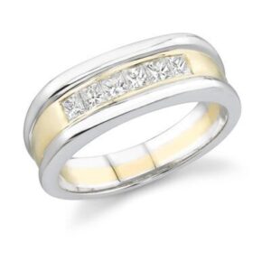 Gentlemen's Diamond Classic Ring #4 / 14K. GOLD 0.60 CT. NATURAL PRINCESS CUT DIAMONDS