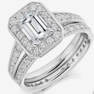 Bridal Ring #1 2.00 CARAT NATURAL ALL DIAMONDS 0.50 EMERALD CUT GIA CERTIFIED D / VVS1