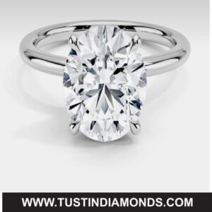 14K. GOLD 5.00 CARAT OVAL SHAPE LAB GROWN DIAMOND IGI CERTIFIED E / VVS2