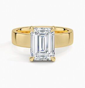 LG / #4 / 14K. GOLD 2 CT. LAB GROWN EMERALD CUT D/ VVS2